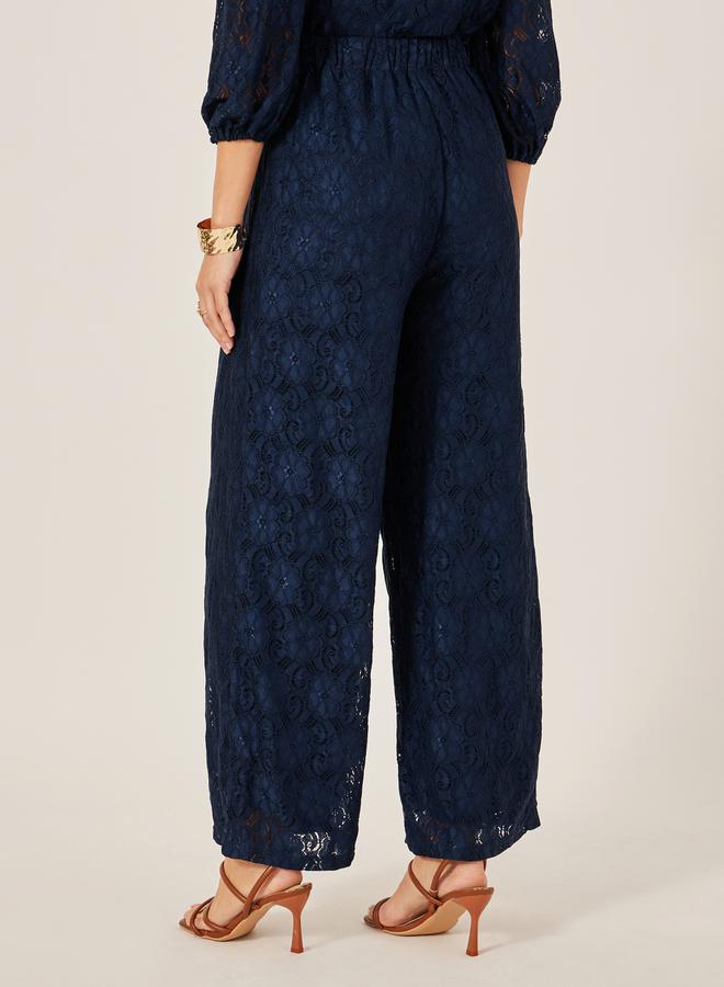 Styli Mid Rise Wide Leg Lace Pants  - Image 4