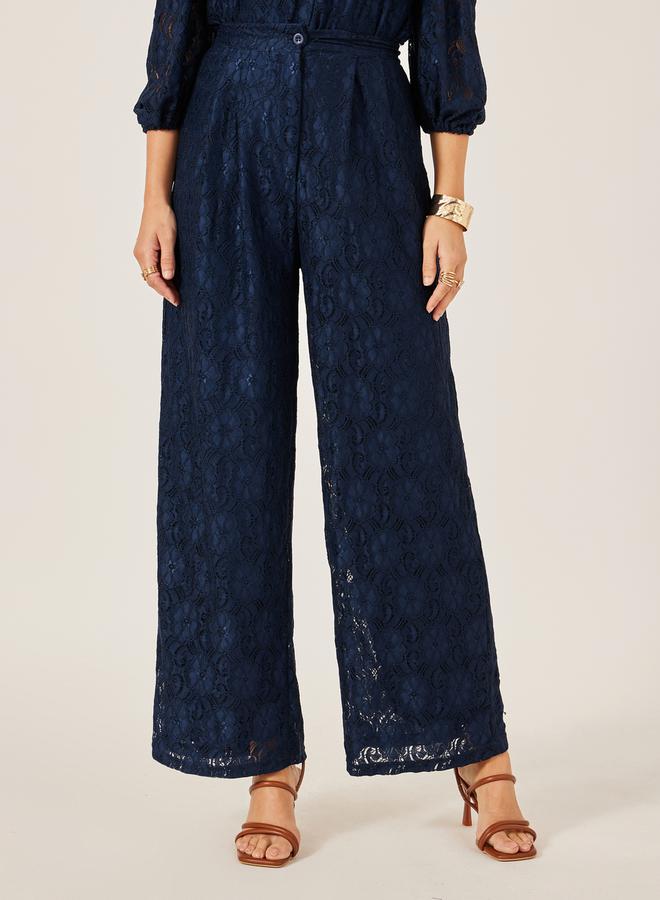 Styli Mid Rise Wide Leg Lace Pants  - Image 2