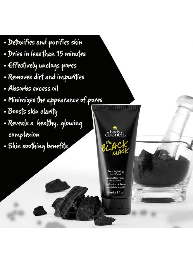 Body Drench The Black Mask Pore Refining Peel Off Facial Mask 2 Pack - Image 4