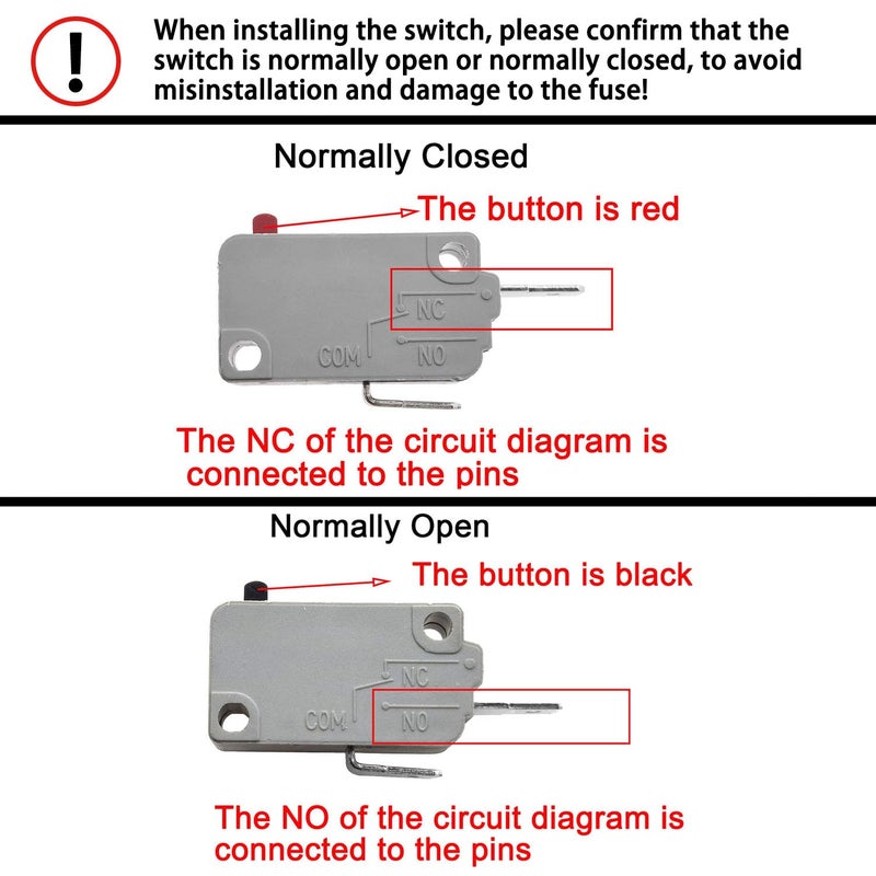 Yoiilnz KW3A Microwave Oven Door Switch 16A 125/250V Door Interloc (2 Normally Open and 1 Normally Closes) - Image 2