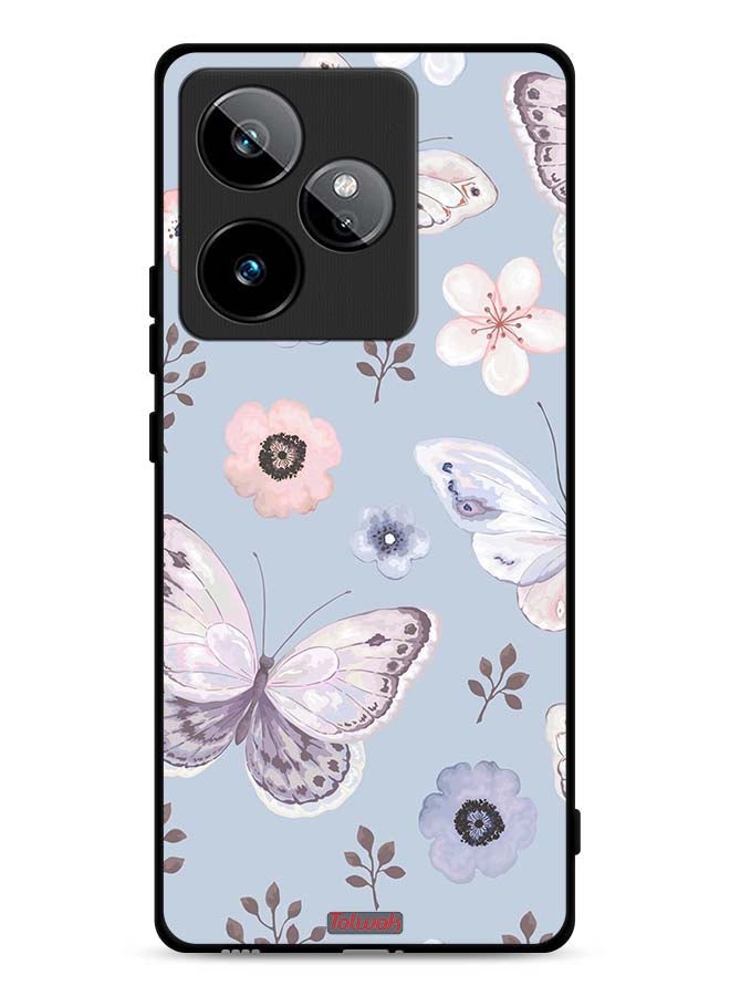 Tolwak Realme GT 7T 5G Protective Case Cover Butterflies And Flowers