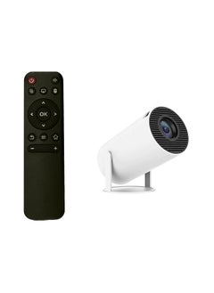 جهاز عرض ذكي محمول بدقة 4K مع مكبرات صوت مدمجة ودعم انعكاس الشاشة وشبكة واي فاي مزدوجة النطاق - أبيض