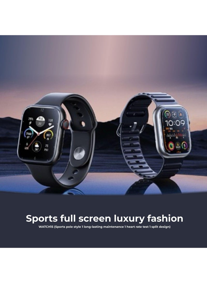 Remax Mena Smartwatch Letar Series SE 15 Wireless Charging in 3 hours, Fitness, Heart Rate, Multiple Sport Modes, Dynamic Island, Long Battery Life 3 days (Black) - Image 2