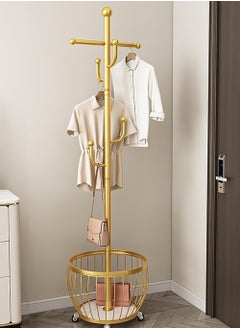 Coat Rack with Storage Basket, Coat Stand Freestanding with 4 Hooks, Metal Coat Tree with Brake Wheels for Entryway, Hallway, Bedroom, Living Room - pzsku/ZCF2C94DE7D1B18905753Z/45/_/1740236794/a9e537ec-9fae-4099-936b-438bf25402da