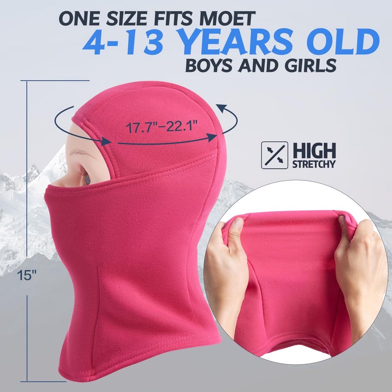 KOOLSOLY Kids Balaclava Face Mask, Winter Hat Face Warmer for Cold Weather Ski Mask for Boys Girls - Image 5