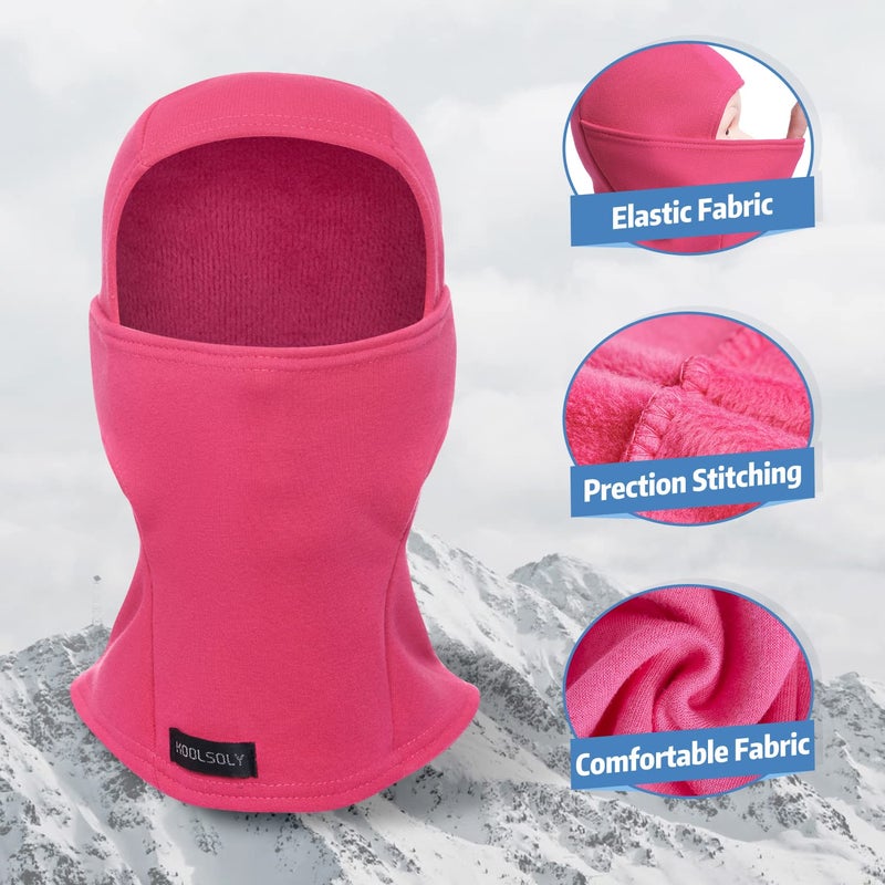KOOLSOLY Kids Balaclava Face Mask, Winter Hat Face Warmer for Cold Weather Ski Mask for Boys Girls - Image 4