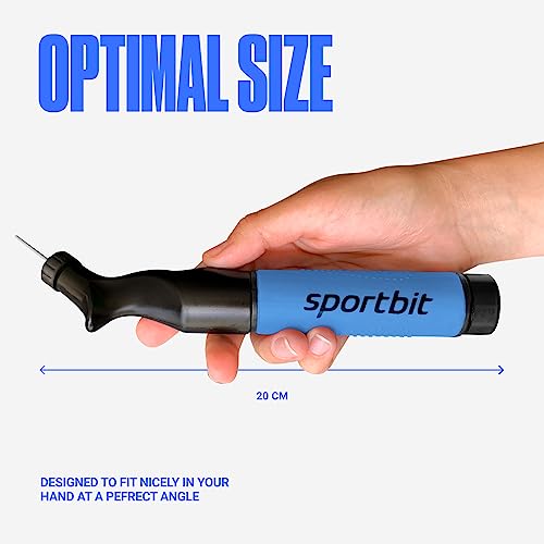 SPORTBIT Ball Pump for Sports Balls - Push & Pull Inflating System - Hand Pump for All Exercise Balls - Volleyball Pump, Basketball Inflator, Football & Soccer Ball Air Pump - Goes with 5 Needles Set - Image 5