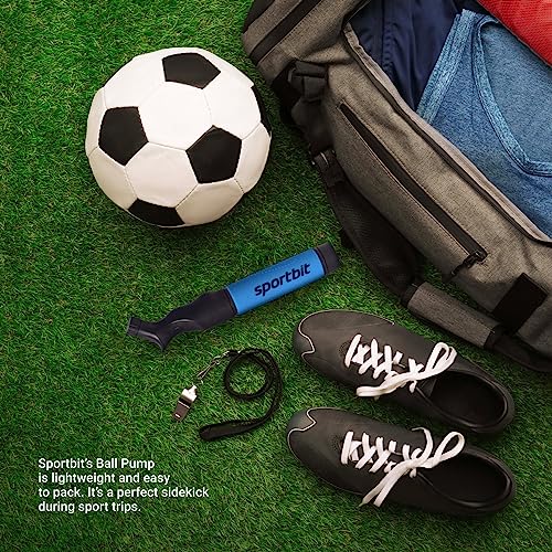 SPORTBIT Ball Pump for Sports Balls - Push & Pull Inflating System - Hand Pump for All Exercise Balls - Volleyball Pump, Basketball Inflator, Football & Soccer Ball Air Pump - Goes with 5 Needles Set - Image 2