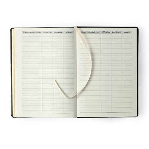 Kitabby - Linen Series | 2026 New Year Diary & Planner with Pen | A5 Size | One-Day-to-a-Page with Thumb-Cut Indexes | 424 pages | Satin Fabric Cover Material with Moiré Pattern | (Black) - Image 5