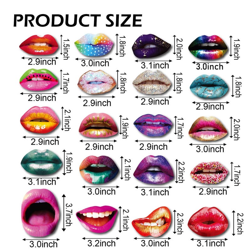 Intatikoo 40Pcs Funny Lips Mouth Photo Booth Props with Sticks - Valentine's Day Party Selfie Accessories for Couples Date, Halloween, Birthday, Wedding & Graduation Decorations - Image 3