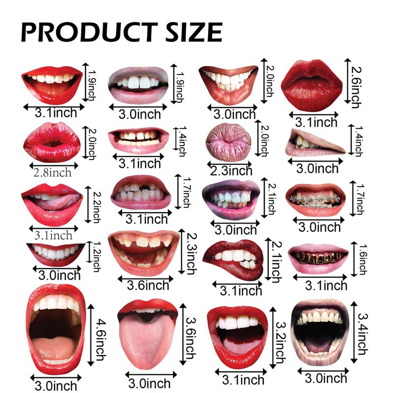 Intatikoo 40Pcs Funny Lips Mouth Photo Booth Props with Sticks - Valentine's Day Party Selfie Accessories for Couples Date, Halloween, Birthday, Wedding & Graduation Decorations - Image 4