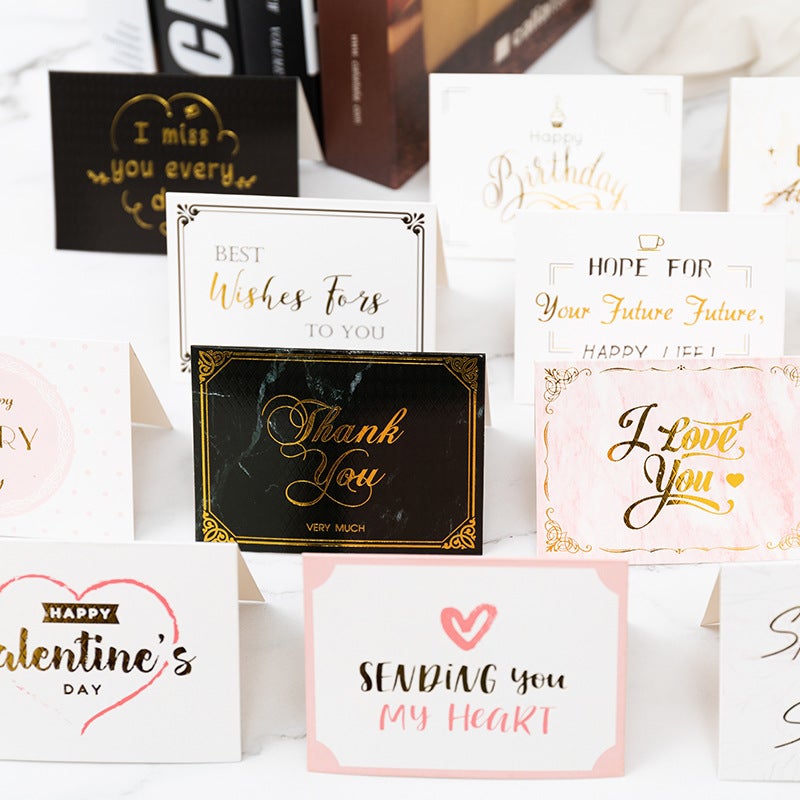 Business Simple Bronzing Greeting Card Creative Lover Christmas Baking Flower Shop Birthday Thank You Blessing Card - Image 2