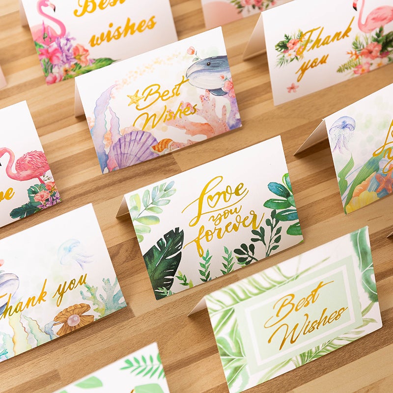 Business Simple Bronzing Greeting Card Creative Lover Christmas Baking Flower Shop Birthday Thank You Blessing Card - Image 3