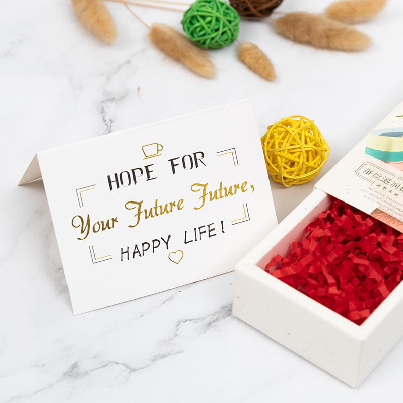 Business Simple Bronzing Greeting Card Creative Lover Christmas Baking Flower Shop Birthday Thank You Blessing Card - Image 5