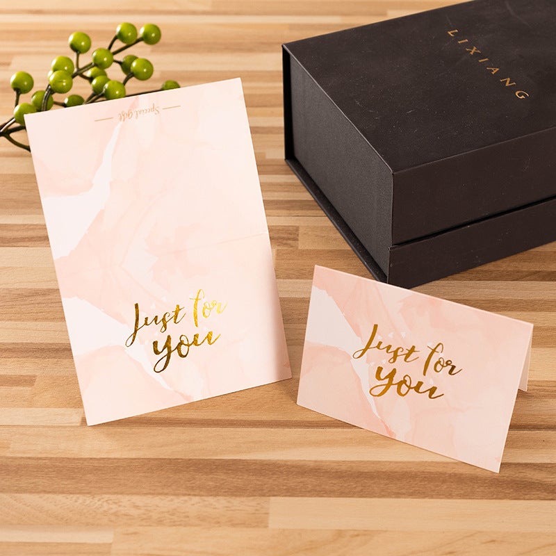 Business Simple Bronzing Greeting Card Creative Lover Christmas Baking Flower Shop Birthday Thank You Blessing Card - Image 1