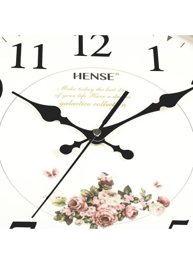 Hense Solid Wood Wall Clock European Style Fashion Hanging Clock Creative Living Room Clock Wall Quartz Clock Hw17 - Image 5