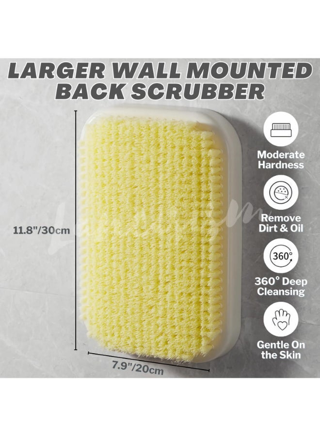 Lancisism Wall Mounted Back Scrubber Large Exfoliating Brush with Self Adhesive Hook for Shower Bathing Scrub Brush Back Brush Body Scrubber Shower Accessories 79 x 119 inches - Image 4