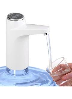 XIPH Electric Water Dispenser Pump – USB Rechargeable Water Bottle Pump for 3-5 Gallon Jugs | Automatic Portable Water Pump for Home, Office, Kitchen, Camping – White  - Image 1