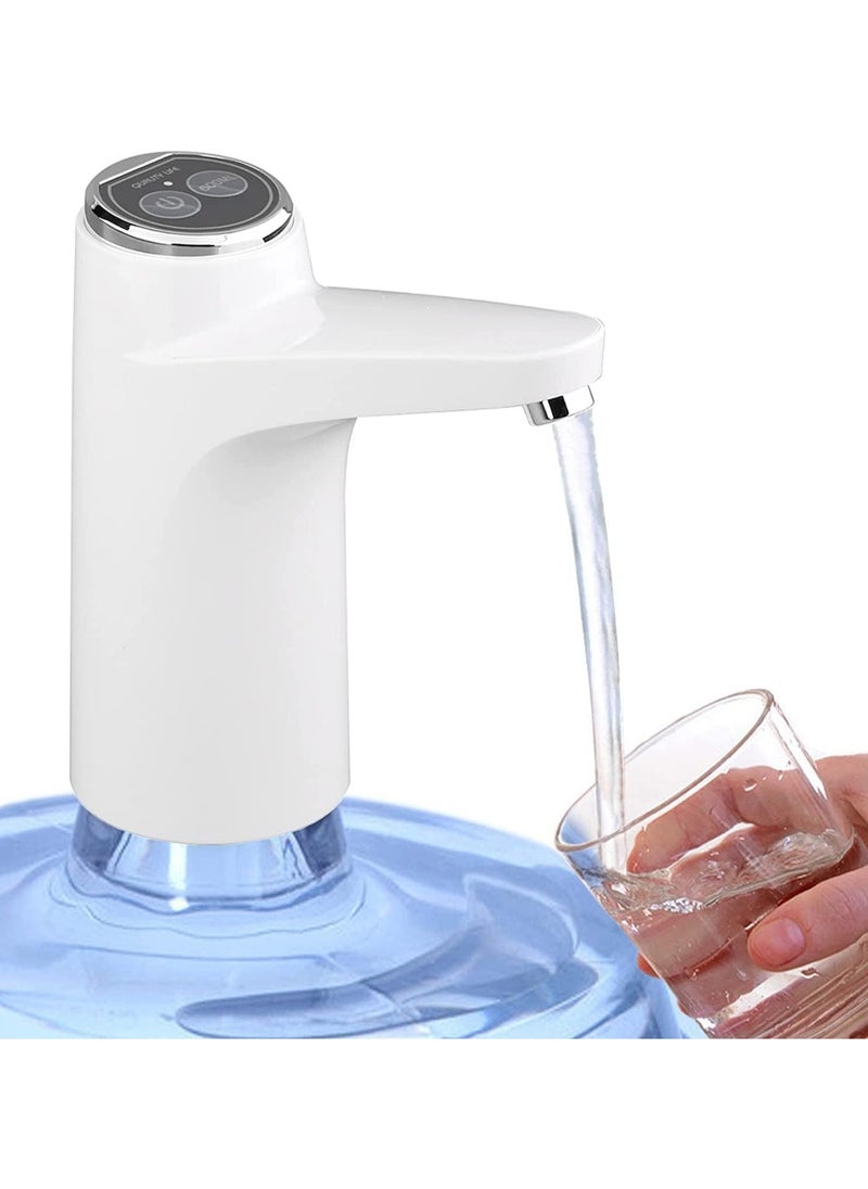 XIPH Electric Water Dispenser Pump – USB Rechargeable Water Bottle Pump for 3-5 Gallon Jugs | Automatic Portable Water Pump for Home, Office, Kitchen, Camping – White  - Image 1