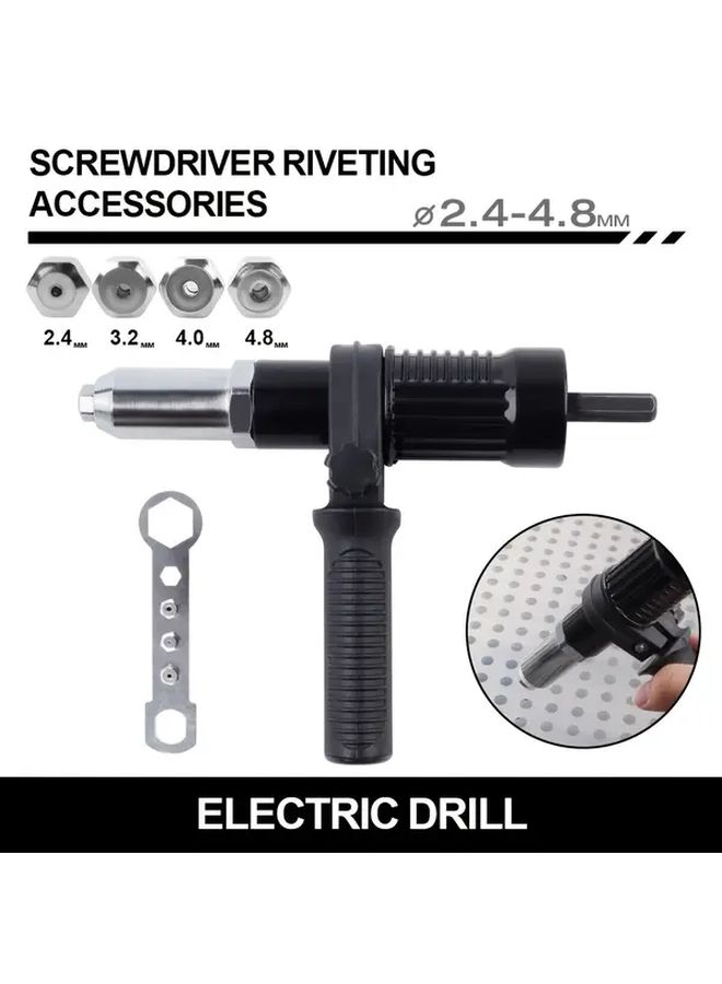 Aluminum Alloy Rivet Gun Adapter Set with Hex Shaft and Multiple Rivet Sizes - Image 2