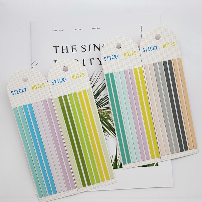 Transparent Waterproof Writable Sticky Notes Long Strip Index Stickers Style H - Image 4