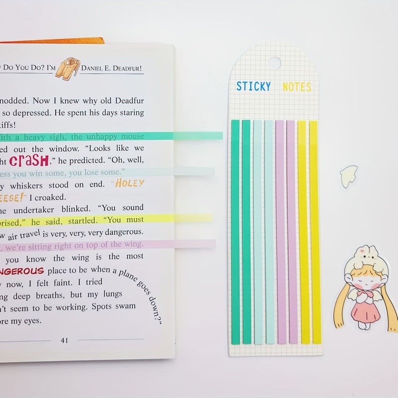 Transparent Waterproof Writable Sticky Notes Long Strip Index Stickers Style H - Image 3