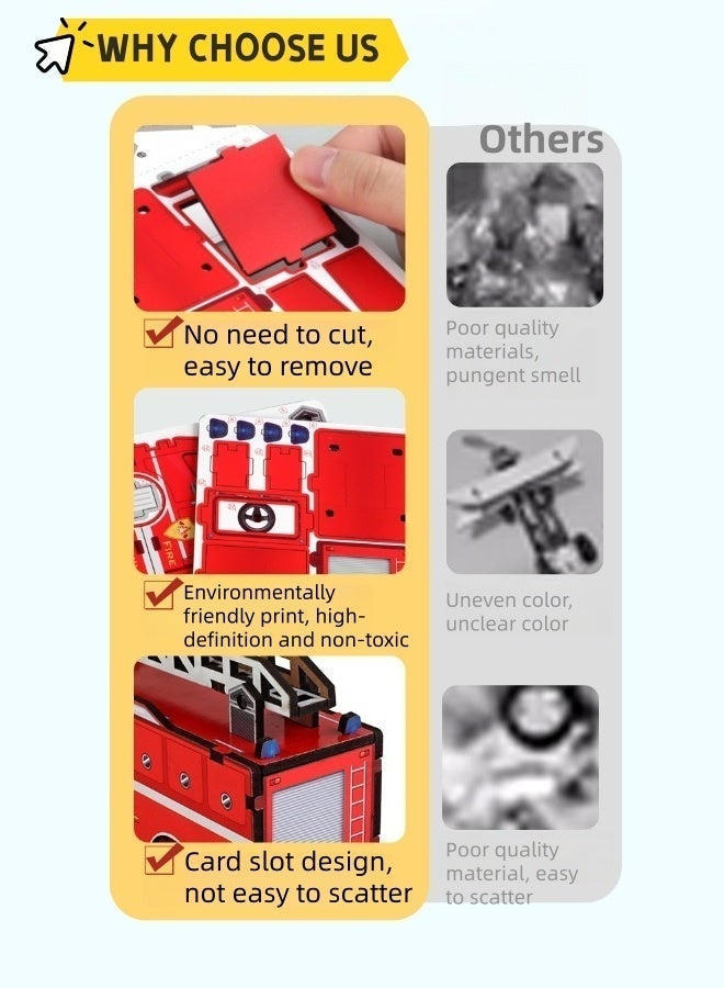 Saudi Select Engaging 3D Wooden Puzzle Fire Truck Toy - Hands-On STEM Learning & Fun Assembly Model Kit - Image 3