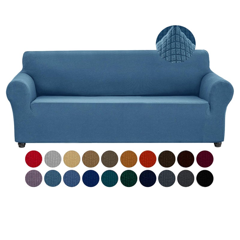Joccun Stretch Couch Cover Slipcovers 1Piece Sofa Covers for 3 Cushion Couch Spandex Jacquard Washable Furniture Protector Cover for Living RoomKidsPetsSofaNiagara