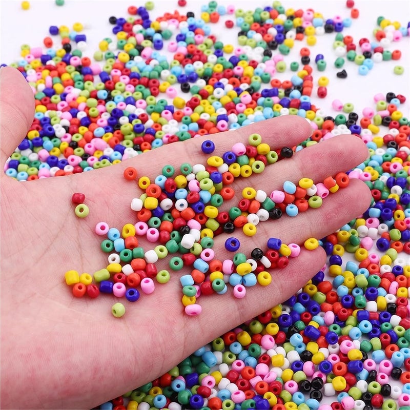 Seed Beads 24 Color Glass Rice Bead Set 2mm/3mm/4mm 4000+pcs Charm DIY Jewelry Creation Making Material(2mm 24000pcs) - Image 5