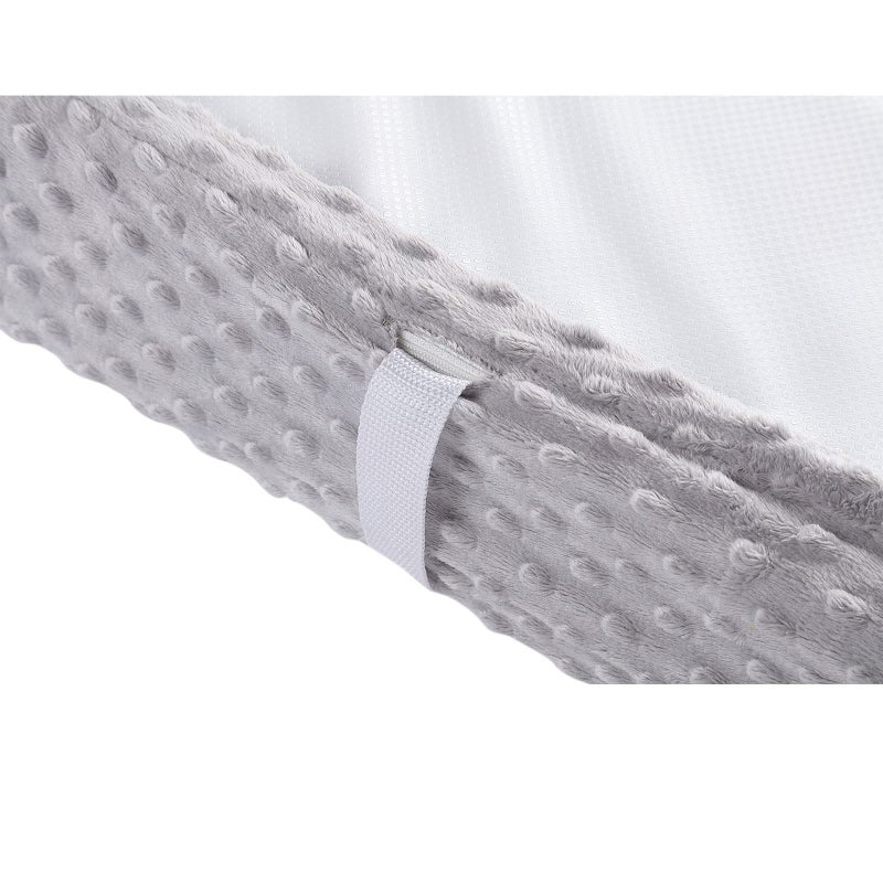 Aullar Solid Changing Table Pad Cover Cradle Sheet, Fits 32"/34''x16" Contoured Diaper Changing Pad, Ultra Soft Cozy Minky Dots Plush Changing Table Covers, Breathable Wipeable Removable (Grey) - Image 4