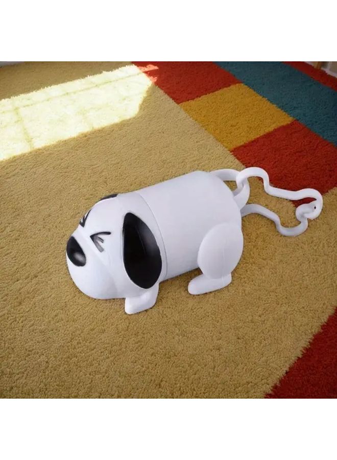 1pc Funny Dog Poop Bag Dispenser With Cute Puppy Design One Touch Bag Dispensing Hygienic Waste Pickup For Walks Parks Home Ideal Gift For Dog Owners Compatible With Standard Poop Bags Park Essentials Whimsical Accessory Durable Pp Plastic Lightweight Accessory White - Image 5