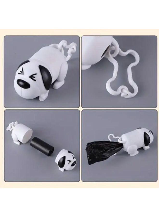 1pc Funny Dog Poop Bag Dispenser With Cute Puppy Design One Touch Bag Dispensing Hygienic Waste Pickup For Walks Parks Home Ideal Gift For Dog Owners Compatible With Standard Poop Bags Park Essentials Whimsical Accessory Durable Pp Plastic Lightweight Accessory White - Image 2