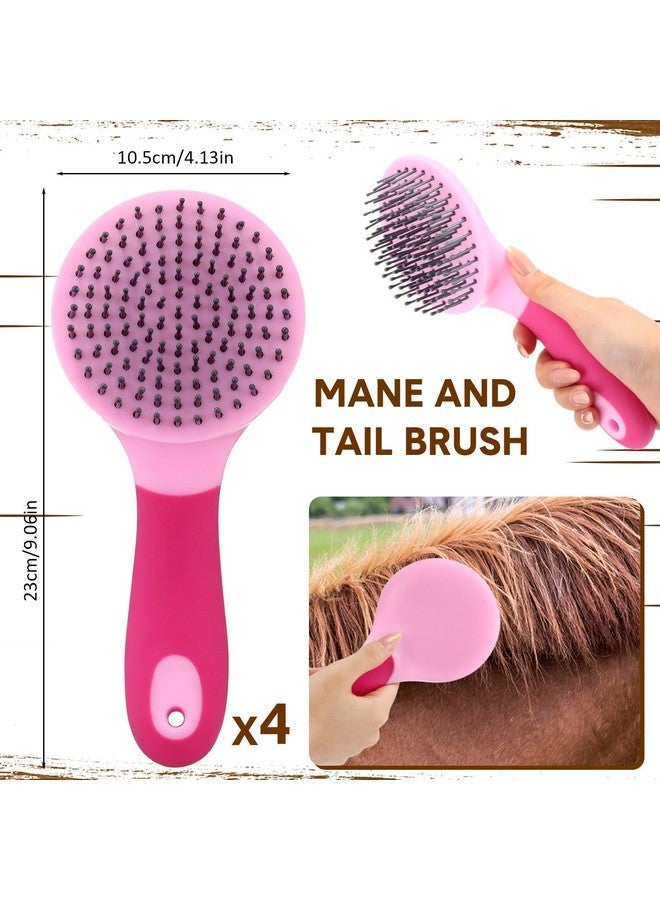 Zhehao 4 Pack Mane And Tail Brush Mane And Tail Horse Brush With Grip, Random Color - Image 2