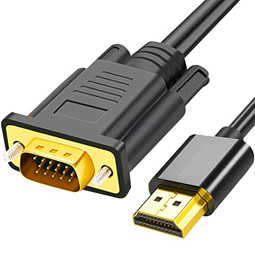 AKWOR HDMI to VGA 6FT, Uni-Directional HDMI Computer to VGA Monitor Cable (Male to Male) Compatible for Desktop, Laptop, PC, Monitor, Projector, HDTV, Raspberry Pi, Roku, Xbox and More - Image 1