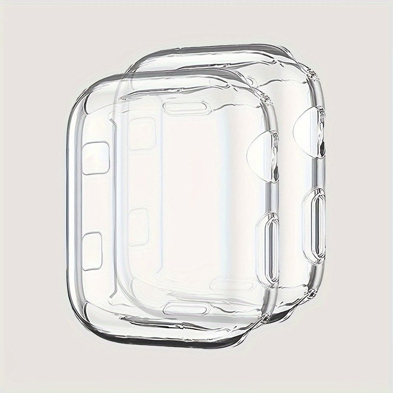 واقي شاشة من TPU شفاف ورقيق مع تغطية كاملة (قطعتان) مناسب لساعة Apple Watch مقاس 45 ملم - Image 2