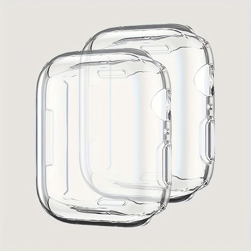 واقي شاشة من TPU شفاف ورقيق مع تغطية كاملة (قطعتان) مناسب لساعة Apple Watch مقاس 45 ملم - Image 3