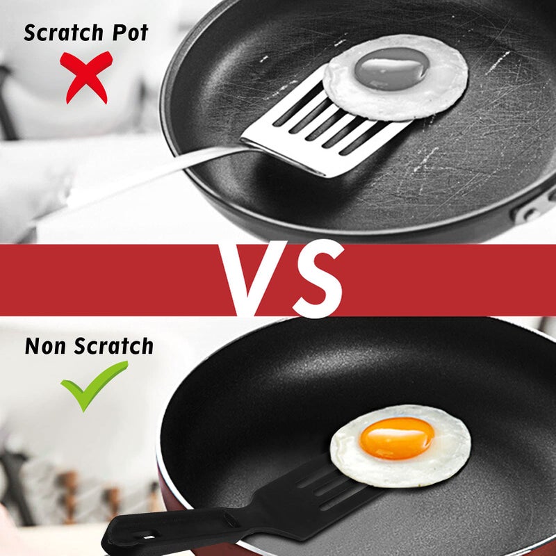 ReneeChef Professional Nylon Mini Spatula  Heat-Resistant Serving Spatula for Nonstick Pans  Small Turner for Brownies  Fried Eggs  Cakes  Lasagna or Cookie  Pie etc. - Image 4