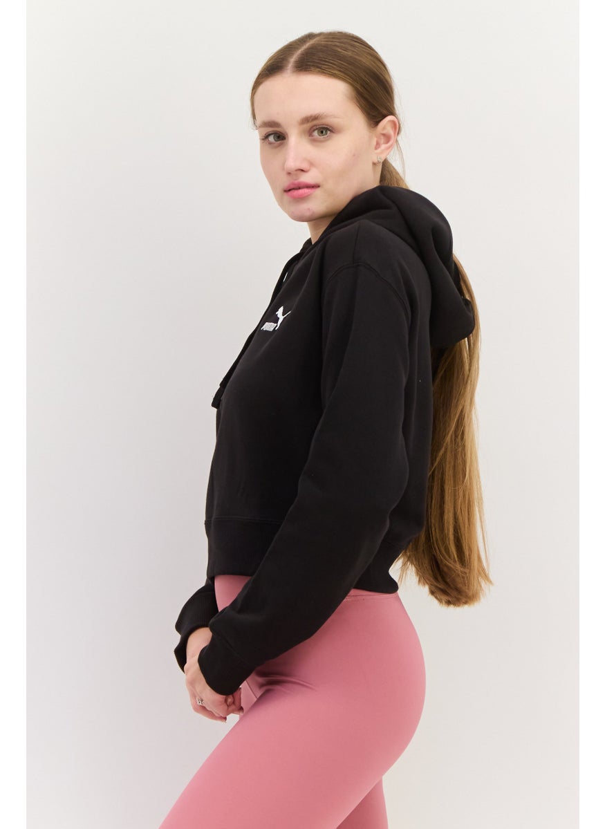 PUMA Women Relaxed Fit Outdoor Crop Sweatshirt, Black  - Image 2