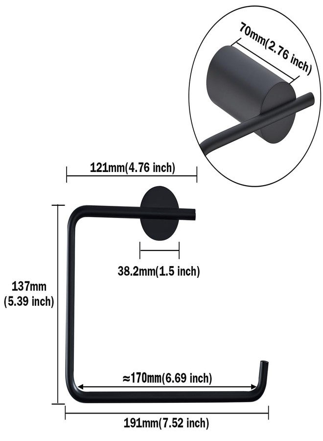 RANDOM Towel Holder for Bathroom Wall Mounted Matte Black Towel Ring Solid Stainless Steel Hand Towel Holder,Screw-in.RD-96068-5MB-2 - Image 2