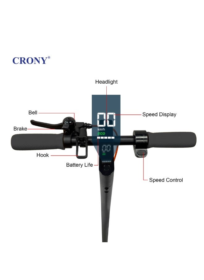 Crony - W563 App E-Scooter For Kids/Teen, 250w Brushless Motor, 45kilo/H High-Speed Urban Commuter , 36v Battery Electric Scooter For Adults, Rear Disc Brake, App-Controlled Smart Scooter With Led Headlights, Portable Lightweight Aluminum Frame, Off-Road Capable, Bluetooth Connectivity, Heavy Duty, Travel-Ready Design,Black - Image 1