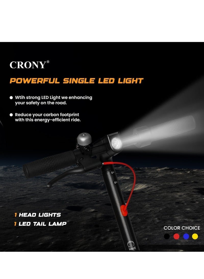 Crony M365 App E-Scooter For Kids/Teen, 25km Range Urban Commuter , 36v Battery Electric Scooter , Rear Disc Brake, 250w Brushless Motor,App-Controlled Smart Scooter With Led Headlights, Portable Lightweight Aluminum Frame, Off-Road Capable, Bluetooth Connectivity, Heavy Duty, Travel-Ready Design,Black - Image 3