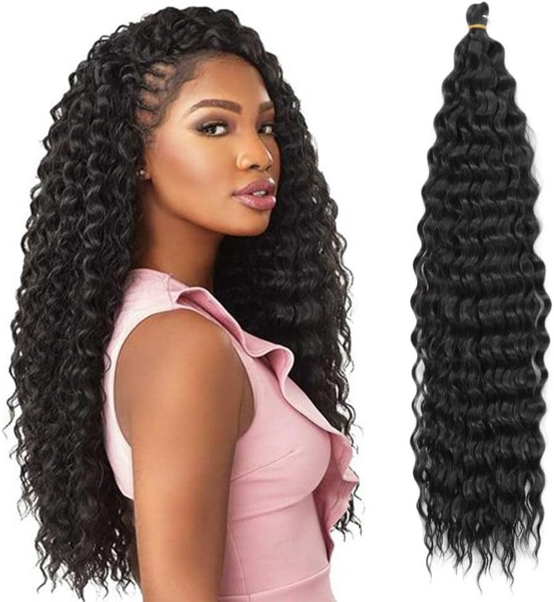 DSOAR 22 Inch 6 Packs Deep Twist Crochet Hair Ocean Wave Curly Bohemian Crochet Braids Deep Wave Hair Bundles Synthetic Hair Extensions for Women Girls - Image 1