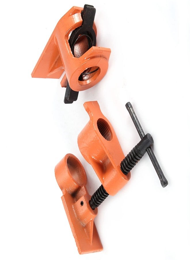 Walfront 2 PCS Heavy Duty 1 Inch Pipe Clamp with Jaws Vise Fixture - Woodworking Tool Kit for Gluing, Drilling and Wood Clamping - Image 2