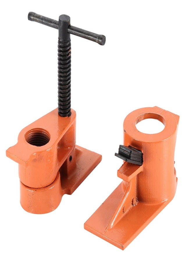 Walfront 2 PCS Heavy Duty 1 Inch Pipe Clamp with Jaws Vise Fixture - Woodworking Tool Kit for Gluing, Drilling and Wood Clamping - Image 1