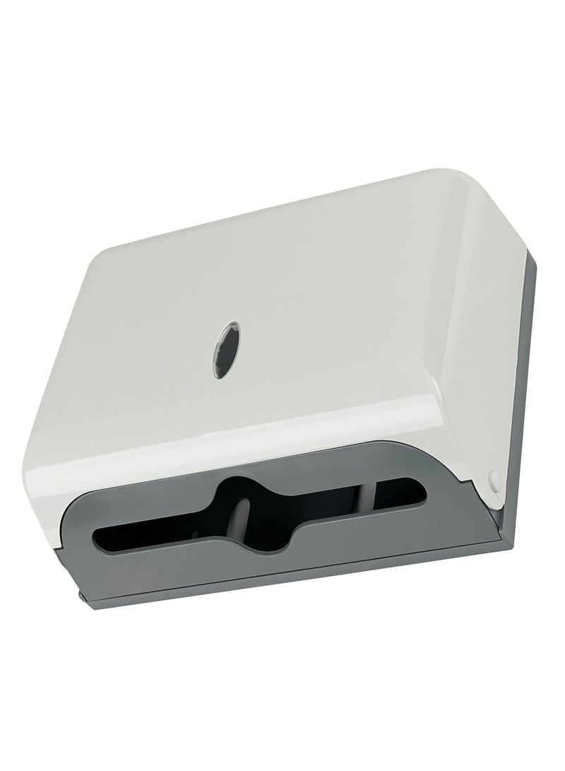 C-Fold Tissue Dispenser | Interfolded Dispensing Mechanism | Durable Plastic Construction | See-Through Panel | Wall-Mountable | Suitable For Homes, Offices, Hotels, & More