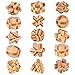 VolksRose 15pcs Wooden Brain Teaser Puzzles IQ Challenge Puzzle Games Logic Smart Mind Puzzle Box Lock Toy Removing Assembling 3D Small Puzzle Gift Set for Adults Teenagers Kids 18inch 45cm - Image 4