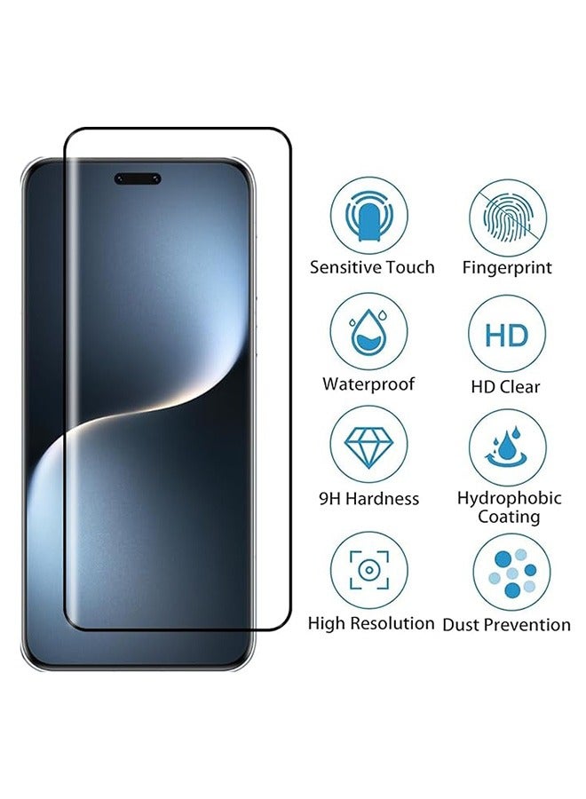 2 Pack Honor Magic 7 Pro 5G Screen Protector, 9H Tempered Glass Screen Protector for Honor Magic 7 Pro 5G, Premium 3D Curved Edge Guard Film, Case Friendly, Anti-Scratch Film (Edge Adhesive) - Image 2