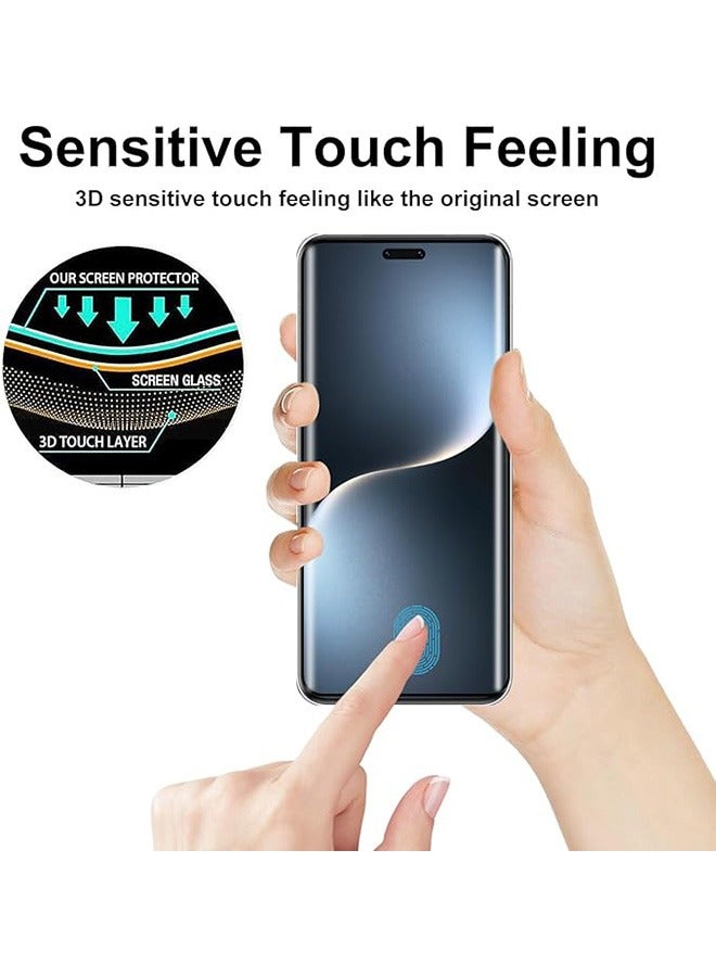 2 Pack Honor Magic 7 Pro 5G Screen Protector, 9H Tempered Glass Screen Protector for Honor Magic 7 Pro 5G, Premium 3D Curved Edge Guard Film, Case Friendly, Anti-Scratch Film (Edge Adhesive) - Image 4
