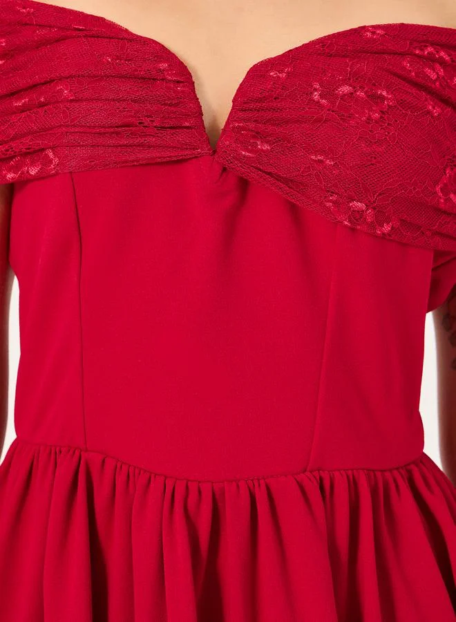 Styli Off-Shoulder Midi Dress