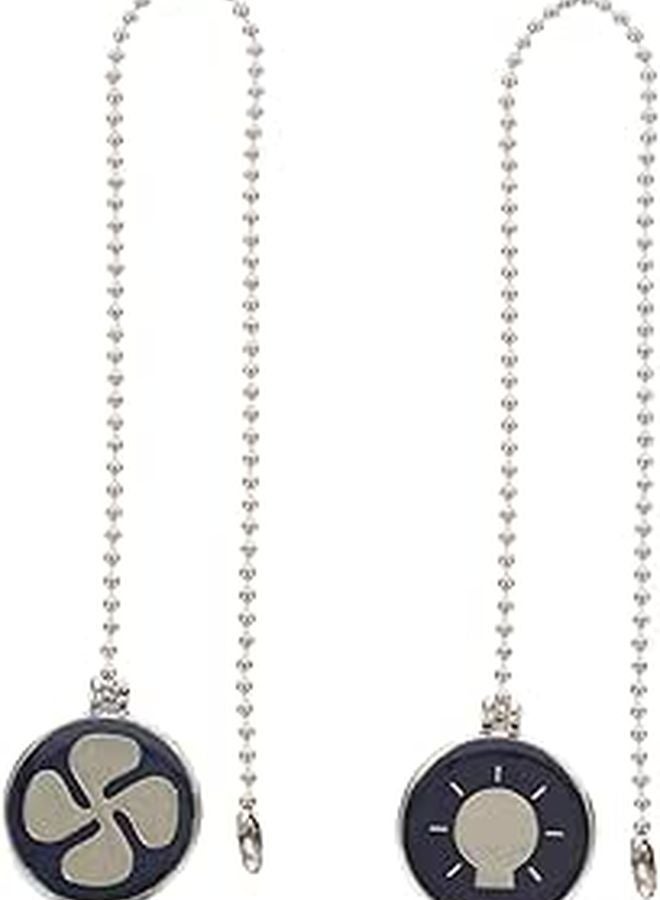 2Pcs Decorative Blue Pendant Metal Ceiling Fan Pull Chain Extension For Bedroom Living Room - Image 1